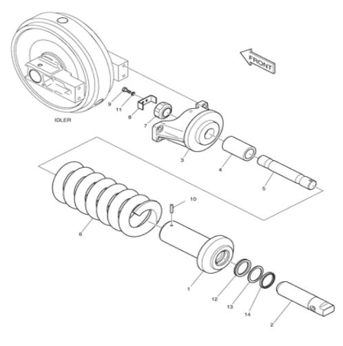 Montaje de la primavera de Undercarriage Track Adjuster del excavador de K1038864 2274-1025 Doosan DX225