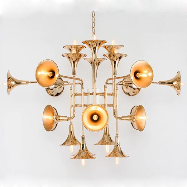 Nordic Gold Trumpet Pendant light suspension lamp Botti Chandelier(WH-MI-121)