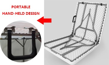 6ft Lightweight Round Outdoor Table And Chairs White Plastic Rectangular Folding Table