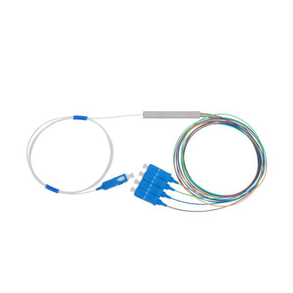 0.15db 1×4 Fiber Optic PLC Splitter SM 1650dB Wave 1650nm Multi Color