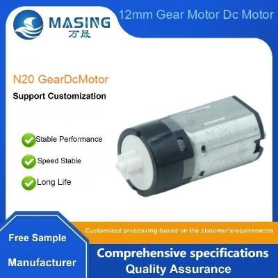 Factory Low RPM Small Electric Brush Gear Motor 3.7V 6V 12V N20 Planetary Gearbox