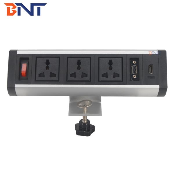 office power clamp-on desk edge socket /desktop clamp-on ac power outlet