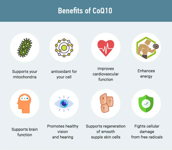 COQ 10 benefits Ubiquinol en polvo 98% Coenzima Q10 en polvo