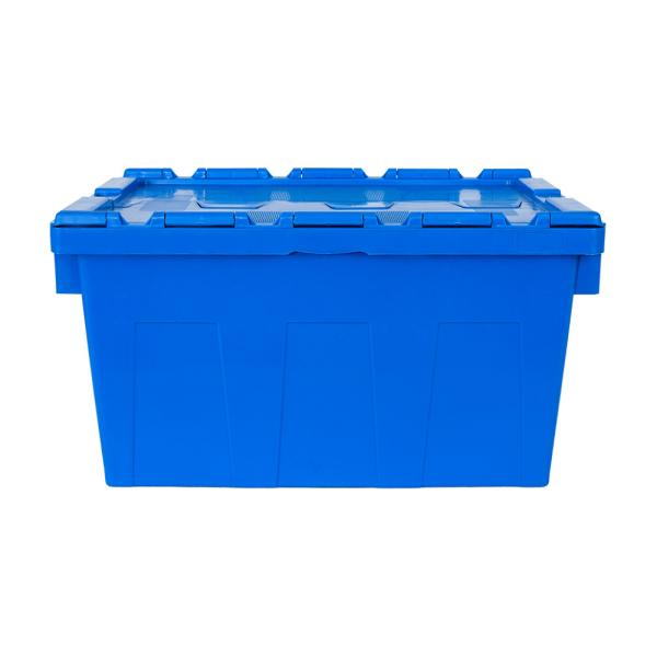 Transport Attached Lid Tote Container with Plastic Moving Crate in Customized Color