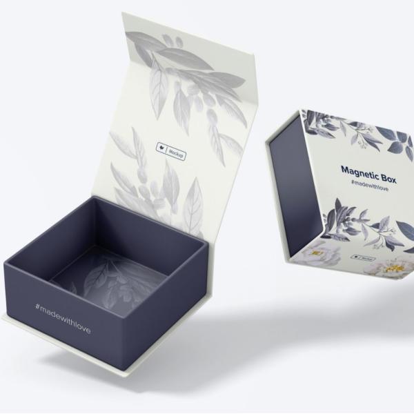 Boîte à cadeaux magnétique à deux côtés, estampage à chaud, bijoux personnalisés, parfums, boîte à cadeaux