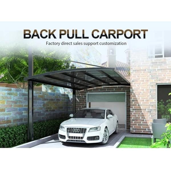 Polished Aluminium Car Parking Shed Resistant Polycarbonate Roof Modern Design