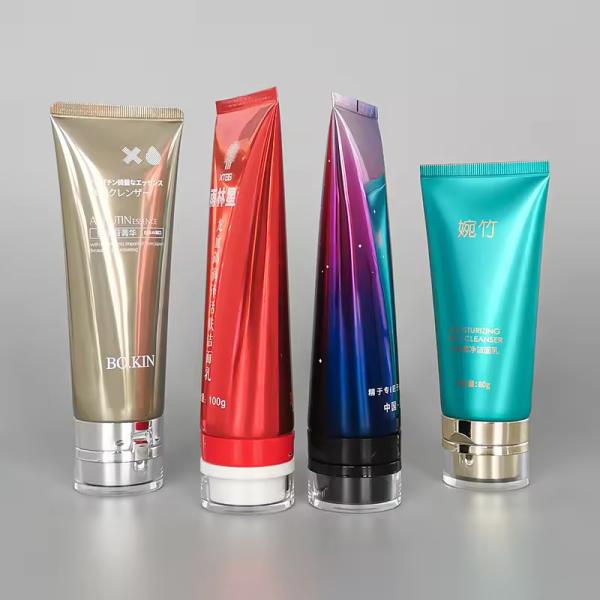 Tubes cosmétiques personnalisés de luxe Tubes à pompe cosmétiques brillants 200 ml