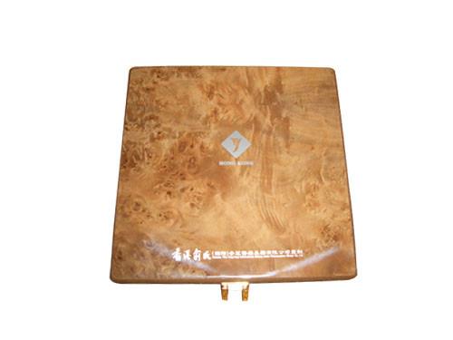 MDF with wood veneer glossy UV painting Gold coin wood box