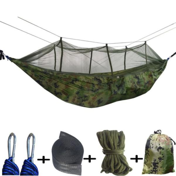 Green Lightweight Double Hammock , Outdoor Camping Hammock For Hiking Travelling