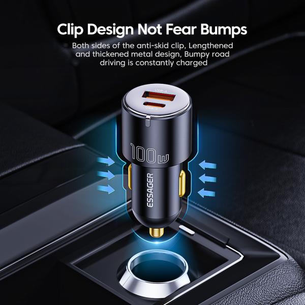 Type C USB A Car Chargers Black 60W 66W Essager 2022 City F699 F689 F688 F698