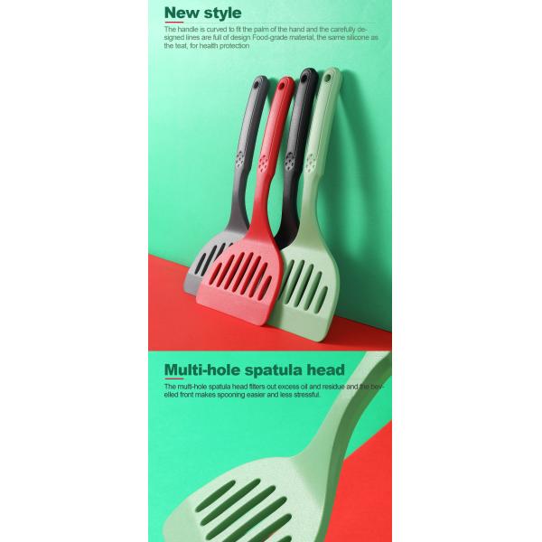 Heat Resistant Non Stick Silicone Frying Spatula With Long Handle
