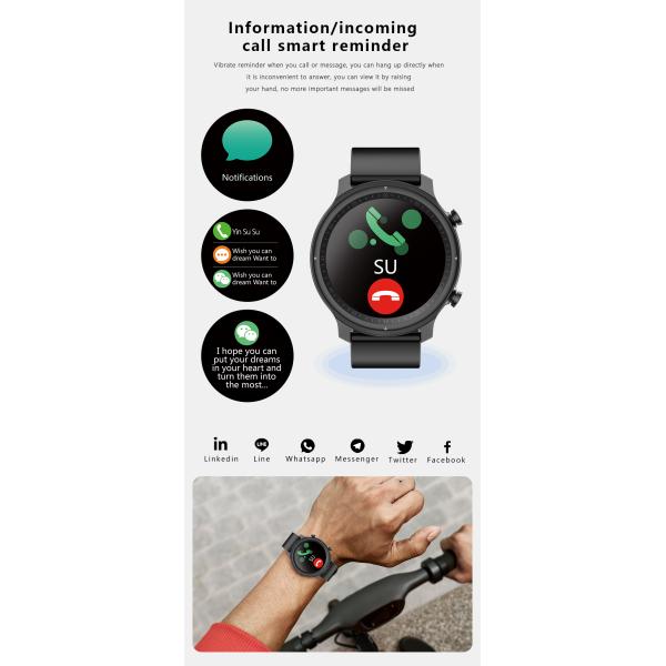 1,28 сигнал тревоги BT4.0 низкой мощности датчика Smartwatch PPG сенсорного экрана дюйма TFT