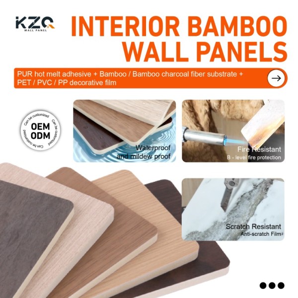 Wholesale Fireproof Waterproof Bamboo Charcoal wood veneer for Interior Decoration
