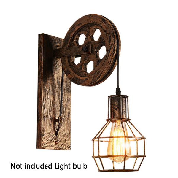 Corridor Living Room E27 Restaurant Rustic Iron Loft Cafe Pulley wall lamp (WH-VR-08）