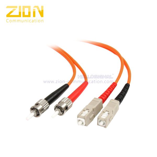 Duplex ST to SC Multimode Fiber Optic Patch Cord with 62.5/125 um Core and PVC or LSZH Jacket for Telecommunication Networks