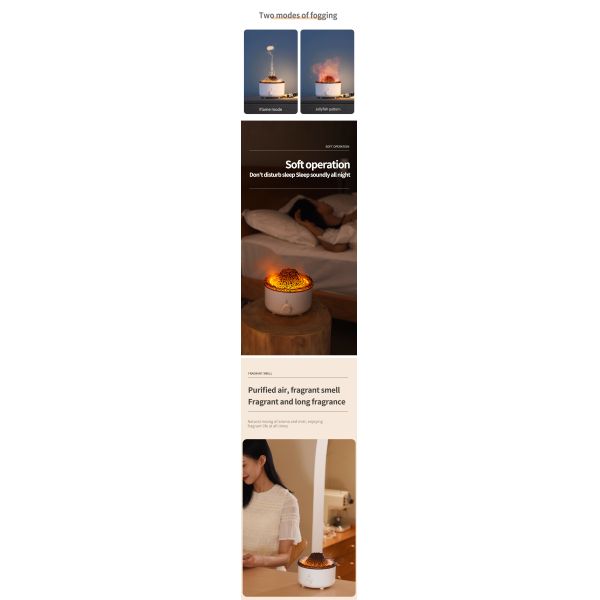Smart Home Appliance 560ml Cool Mist Sprayer Remote Control Jellyfish Ultrasonic Flame 3D Volcano Aroma Air Humidifier Diffuser