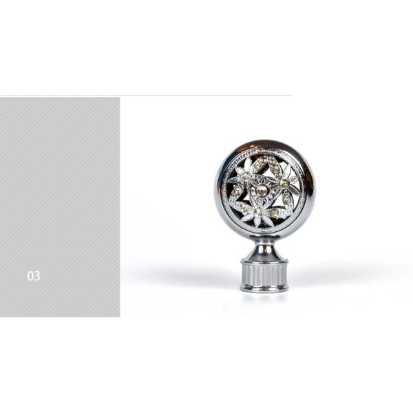 factory directly wholesale sliver bronze color 28mm metal diamond crystal curtain finials in curtain rod accessories