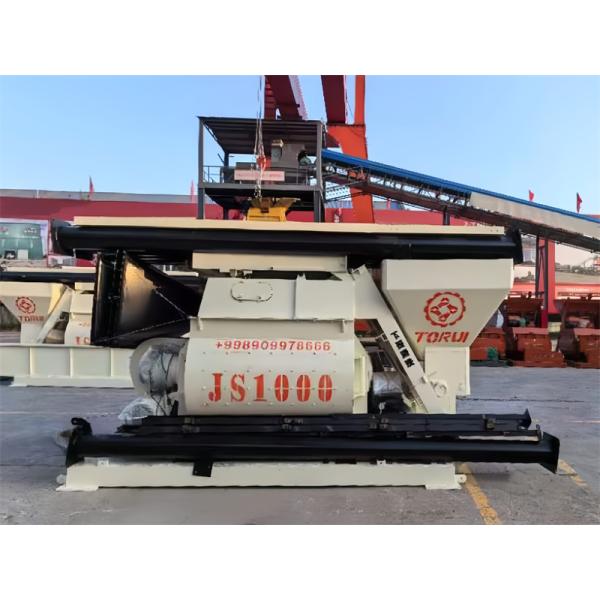 JS1000 Twin Shaft Mixer Batching Plant Concrete Mixer 37kw Automated