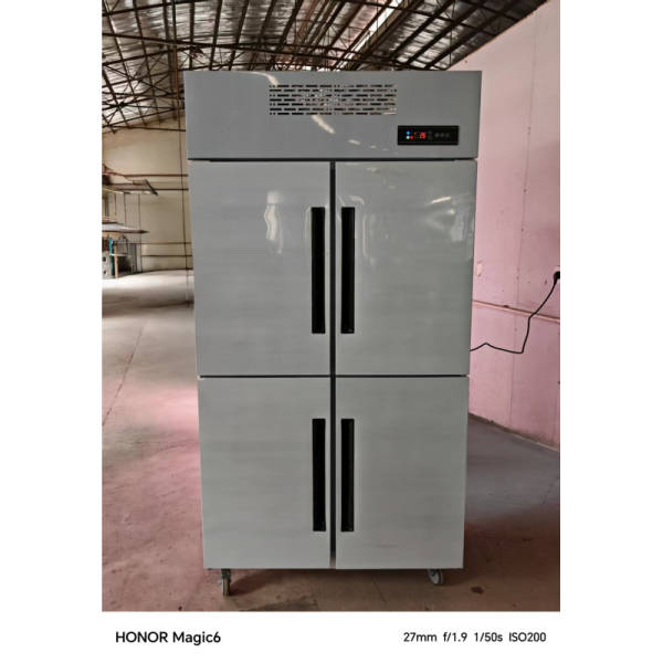 4 Door Stainless Steel Upright Fridge Ideal for Busy Restaurants and Kitchen Equipment