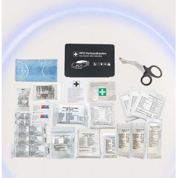 Caja de rescate y primeros auxilios de seguridad automotriz DIN13164-2022 Conforme Conjunto de primeros auxilios para automóviles con caja estándar