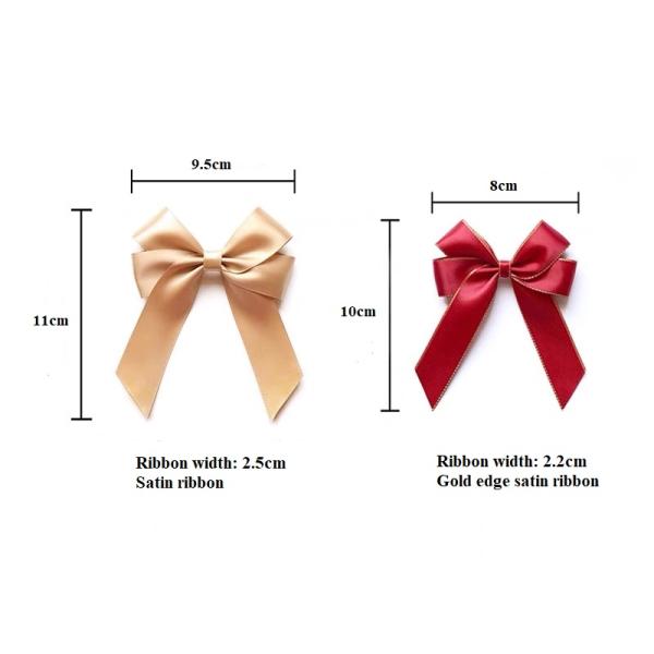 Polyester Occasion Bottle Decoration Pre Tied Satin Gift Ribbon Bow for Gift Box Packaging