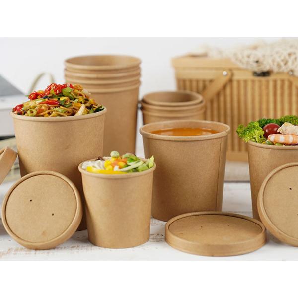 Запах без бумажных Biodegradable чашек 26oz супа с крышками