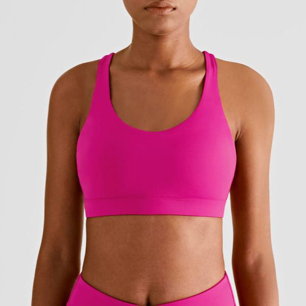 Customized Logo Adult Female Yoga Bra Padded Ladies Seamless Women Pink Sports Fitness Bra Top
