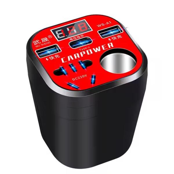 Modified Sine Wave Output 150W-200W Hybrid Grid Inverter DC 12V to AC 110V Inverter with Dual USB Ports and Type C