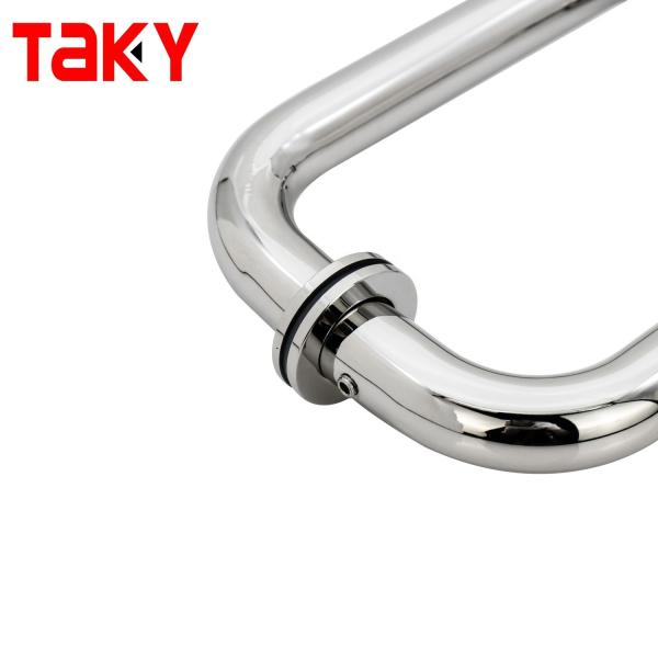 Design elegante 24 polegadas porta de vidro redonda manobra aço inoxidável 304 para portas de banheiro