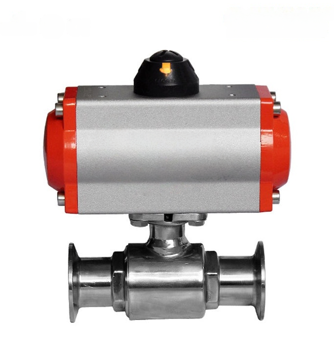 Food Grade 2 Way Stainless Steel Sanitary Pneumatic Ball Valve Tri Clamp Quick Connection Sanitary Ball Valve
