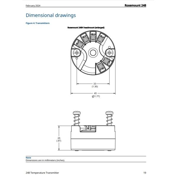 Industry Standard Rosemount 248 Temperature Transmitter Head Mount