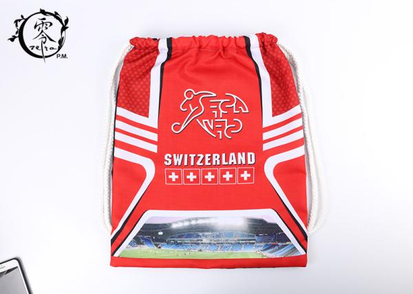 Customized Switzerland Soccer Team Cinch Gym Bag Decoration Training With Logo