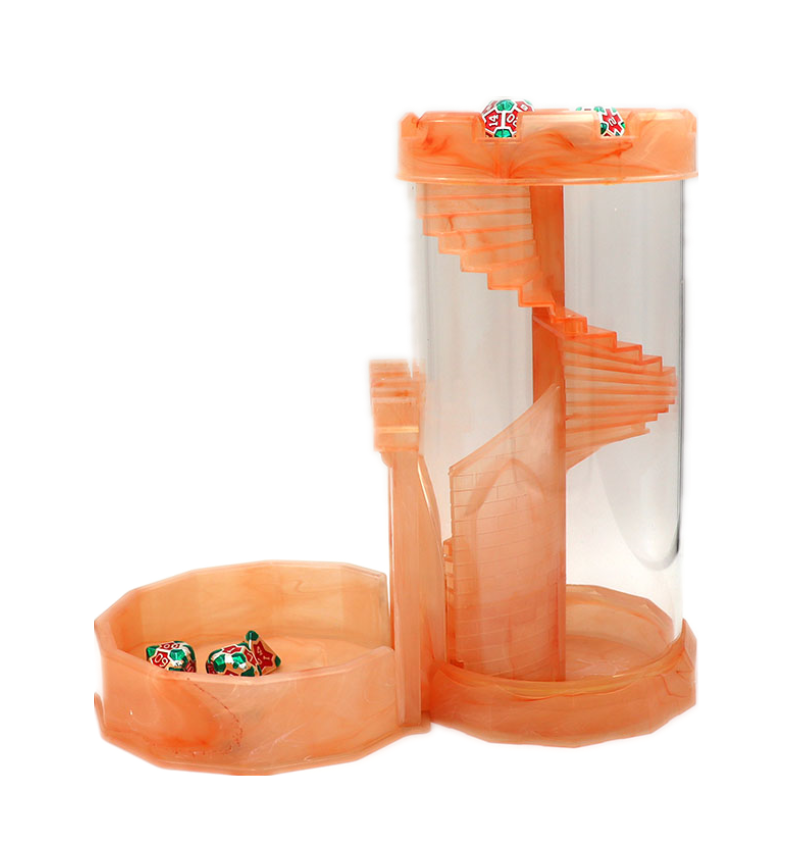 Customized Color Durable Plastic Spiral Staircase Design Dice Tower for DND Game Dice Cup