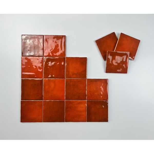 Brown Scratch-Resistant 10x10cm Ceramic Wall Tiles For Living Room and Bedroom