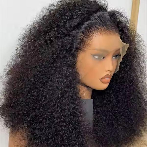 Afro Kinky Curly Lace Front Wig Human Hair 13x4 Transparent Lace Wig Brazilian