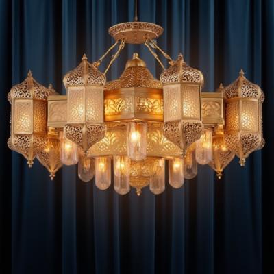Vintage Copper Chandelier 6-Light Dimmable with Dimmer Support
