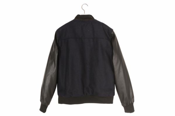 Daily Autumn Black Navy Boy'S Melton Bomber Jacket 100% Polyester