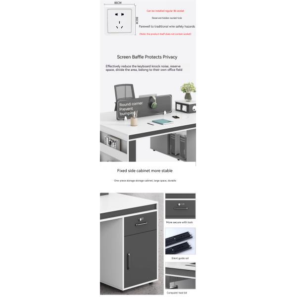 Estación de trabajo de oficina simple de diseño moderno con 2 4 6 sillas de personal y combinación de escritorio