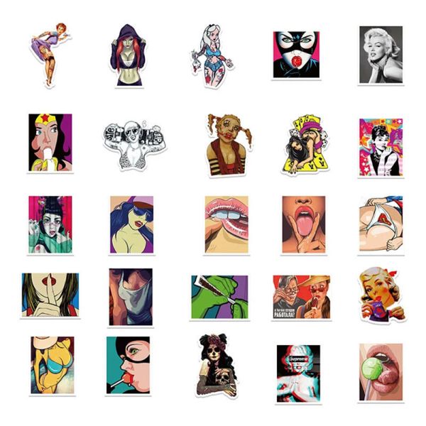 Sexy Women Devil Horror Graffiti Kiss Cut Stickers Printing 4cm-8cm
