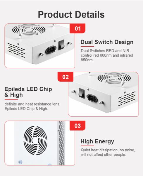Face Pain Relief Skin LED Near Infrared Light Therapy Panel 300W 1000W 1500W