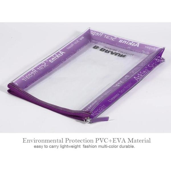 Pvc Makeup Cosmetic Bag Resealable PVC Slider Zip Poly CPE Material