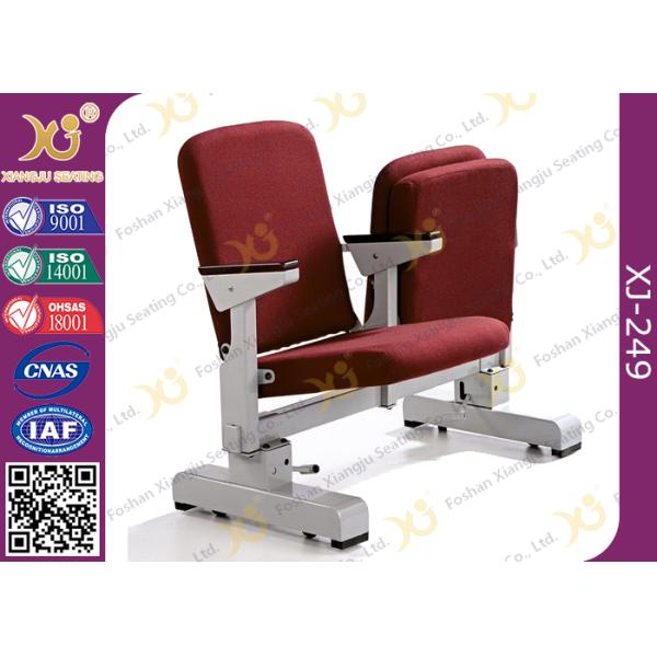 Stain Proof Stadium Theater Seating , Velvet Fabric Upholstered Sports Stadium Seats