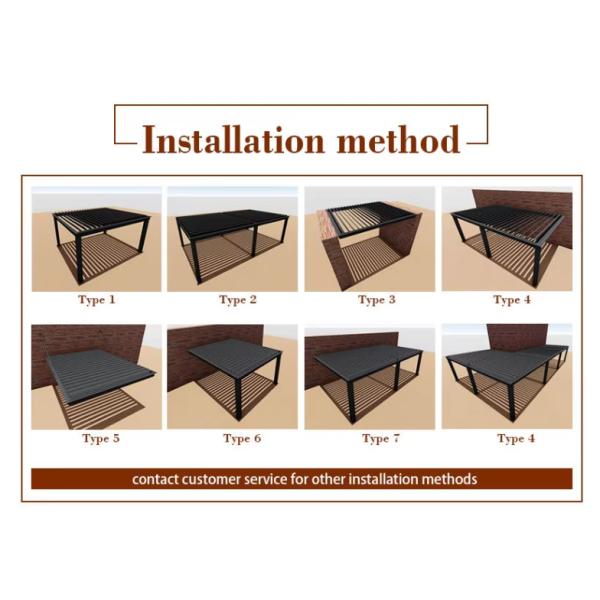 Electric Waterproof Pergola Roof Canopy Bioclimatic Retractable Aluminum Pergola