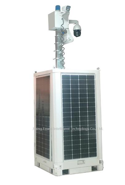 Remote Control Solar Mobile Light Tower CCTV Tower For Job Site