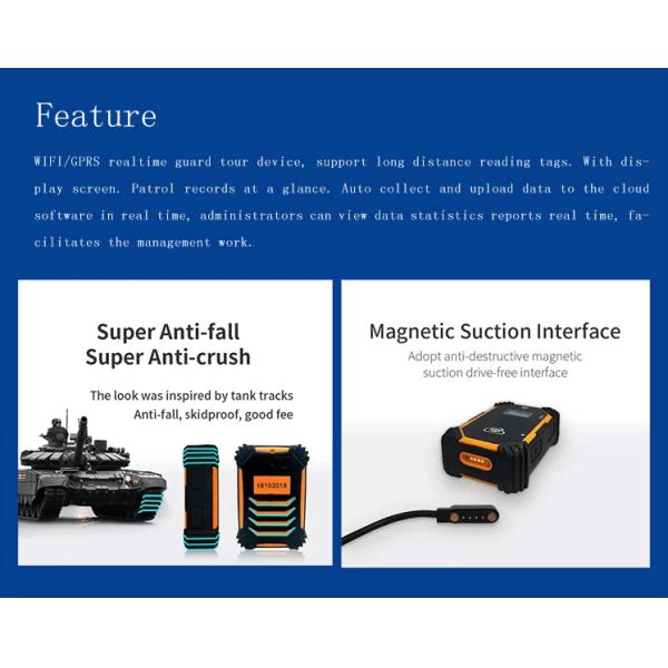 Shockproof GPS Real Time ABS PE Guard Tour Patrol System