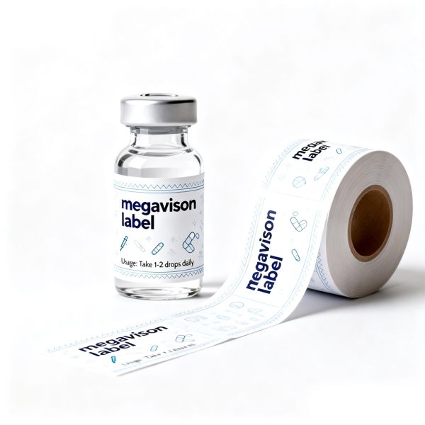Factory Hologram Water Resistant 2ml 3ml 10mL Vial Bottle Label White PET Custom Scratch Resistant Label Printing