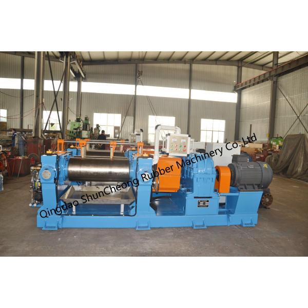PLC Controlled Customizable Two Roll Mixer Hard Gear Reducer With Bearing Open Mill For Rubber Mixing