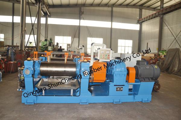 PLC Controlled Customizable Two Roll Mixer Hard Gear Reducer With Bearing Open Mill For Rubber Mixing