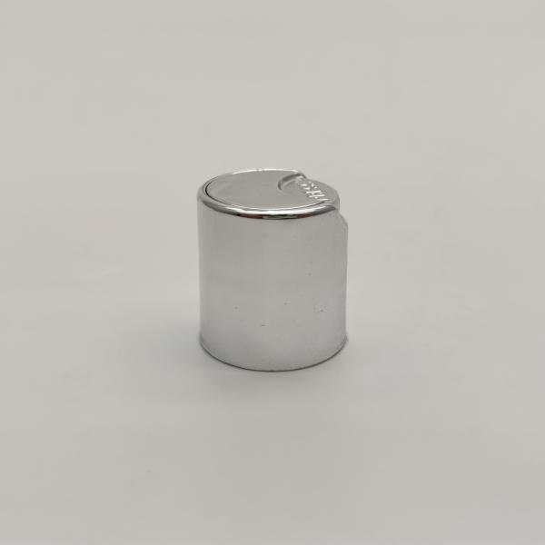 Screw 20mm Plastic Bottles Disc Top Caps Shiny Silver