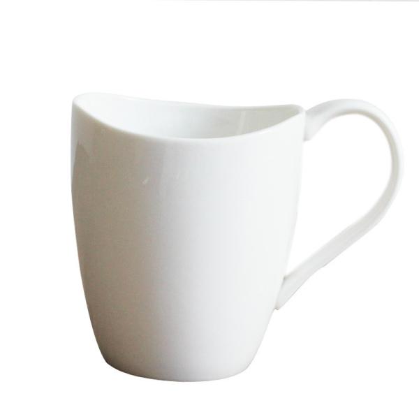 Irregular Plain Super White Porcelain Coffee Mugs 430ml Porcelain Espresso Cups